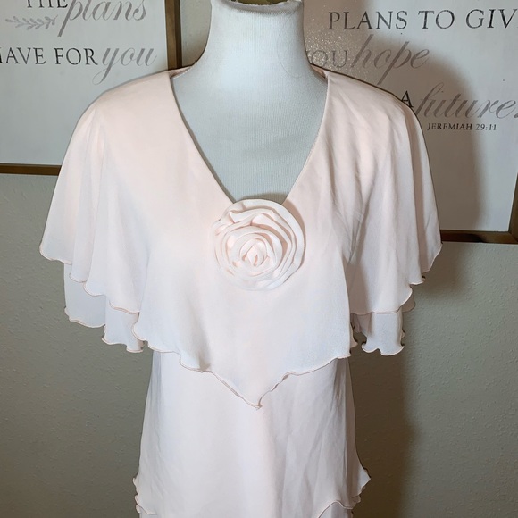 ANN HOBBS for cattiva I. Magnin Rose 5tiered Dress - Picture 2 of 5